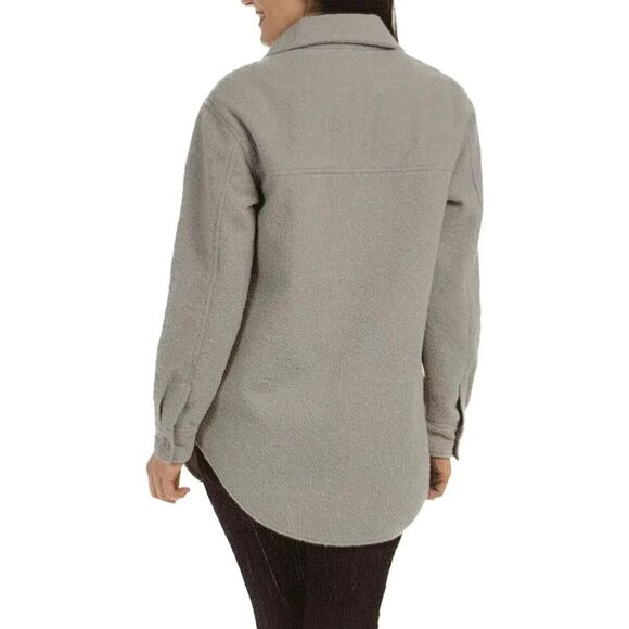 Hilary Radley Shacket Women Large Green Thick Shirt Jacket Preppy Casual Minimal - Picture 4 of 16